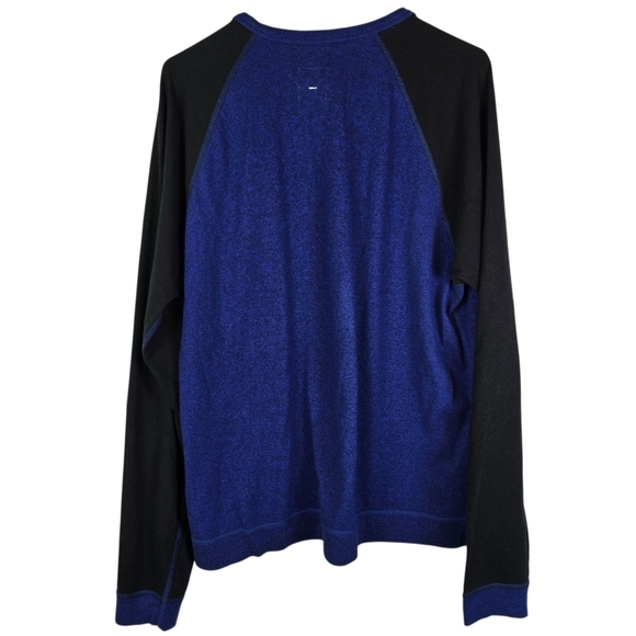 RAG & BONE Men's Navy Cobalt Colorblock Long Sleeve Flame Jersey Sweatshirts XL - Picture 9 of 12